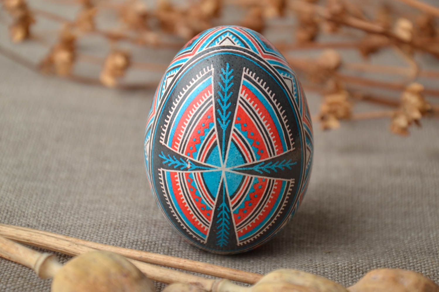 Beautiful Easter egg painted with aniline dyes photo 1