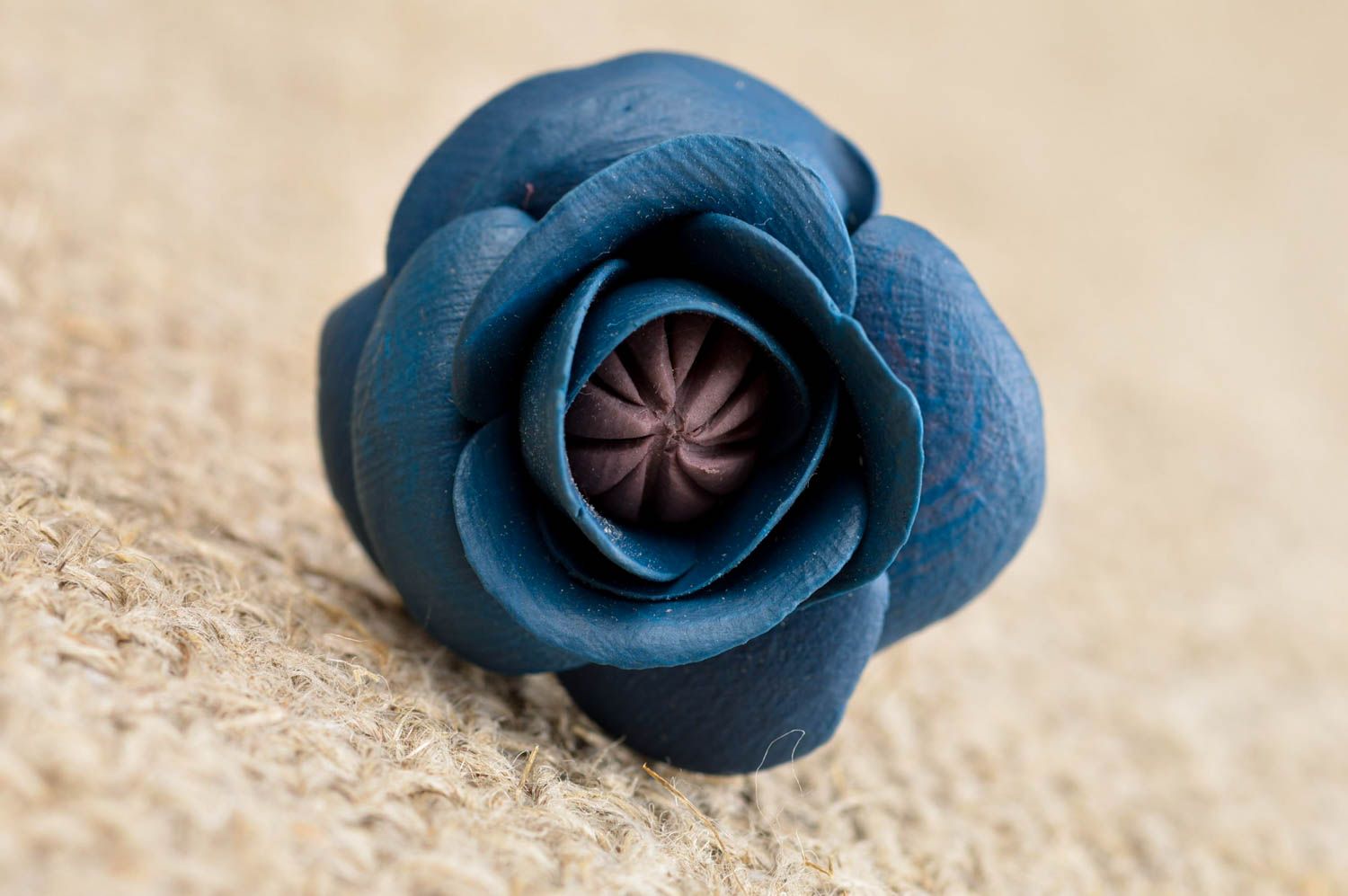 Zarter Blumen Ring handmade Polymer Schmuck Accessoire für Frauen blaue Rose foto 3