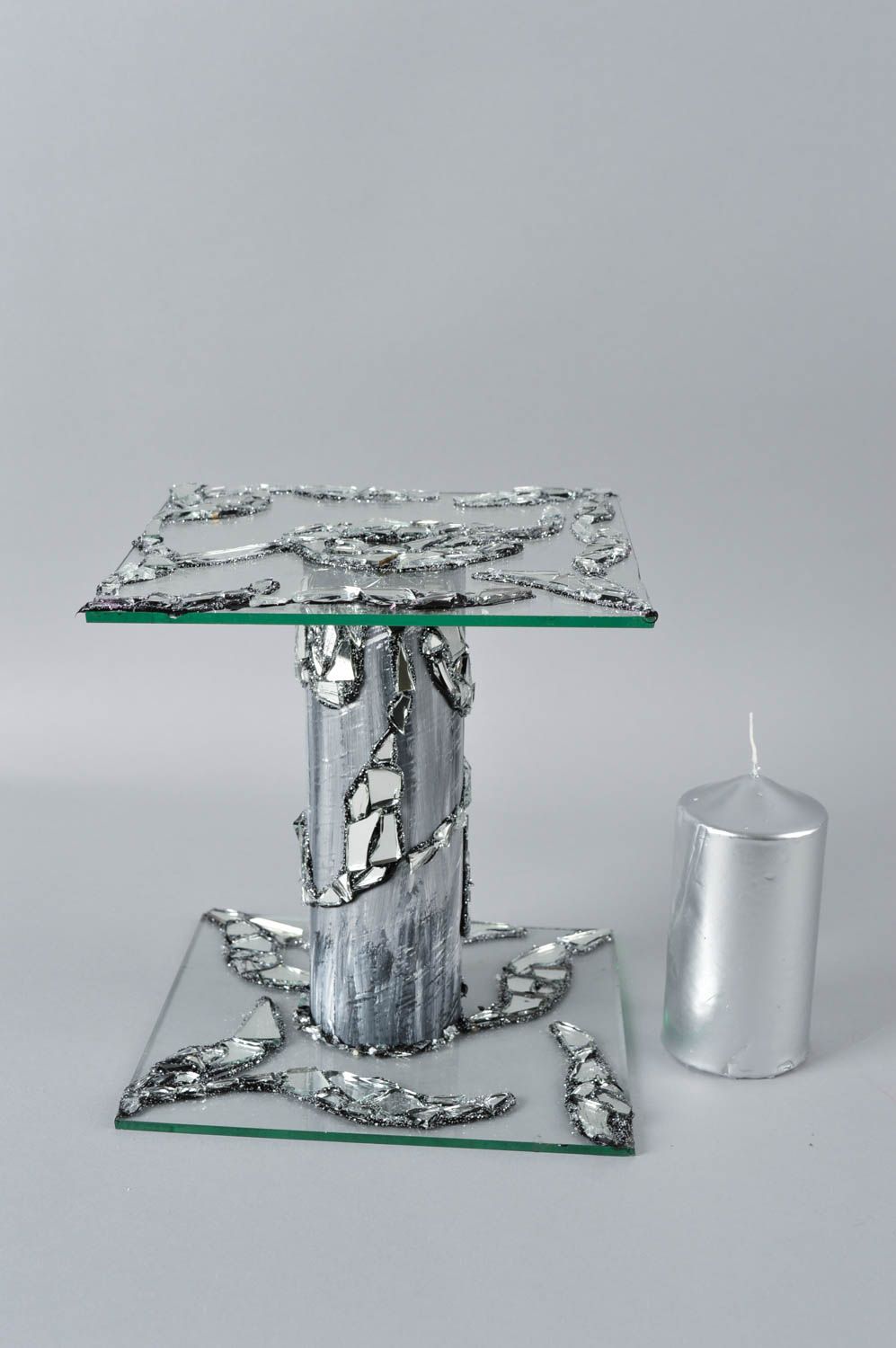 Unusual handmade glass candlestick interior decorating glass art gift ideas photo 4
