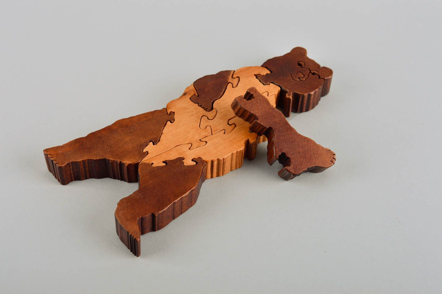 Puzzle ours fait main Puzzle bois Jouet éveil design original pour enfant photo 5