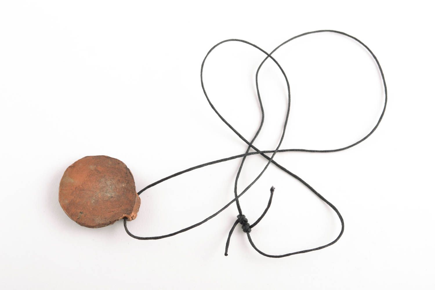 Handmade clay pendant with cord photo 4