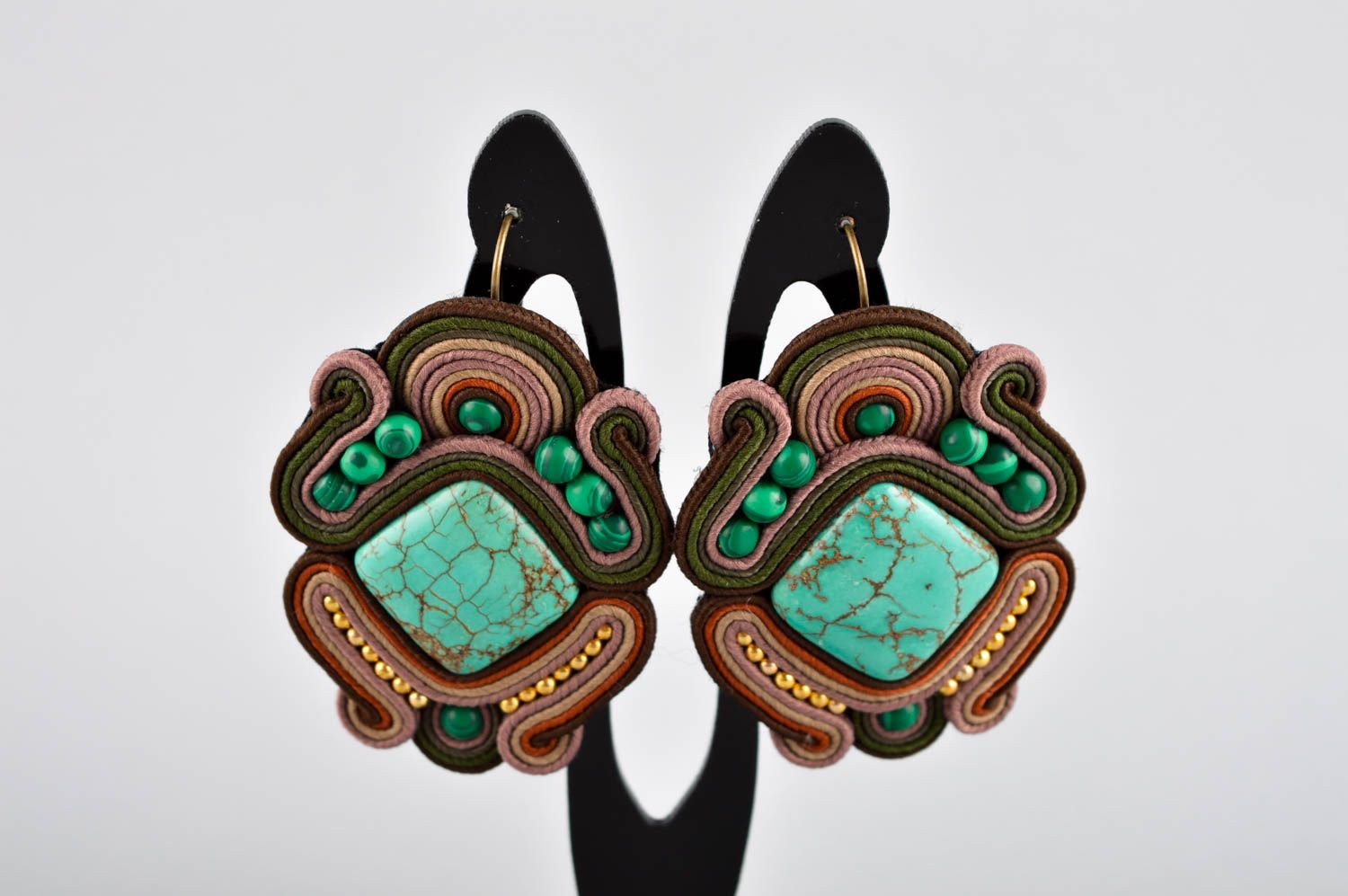 Boucles d'oreilles originales Bijou fait main élégantes Cadeau femme design photo 2