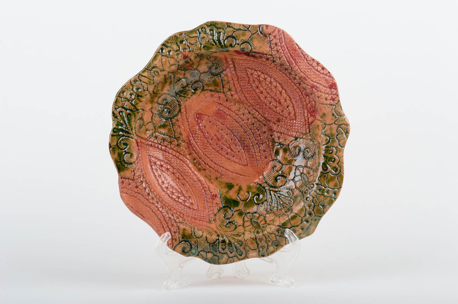 Тарелка керамическая необычная тарелка хэнд мейд глиняная посуда авторская фото 3