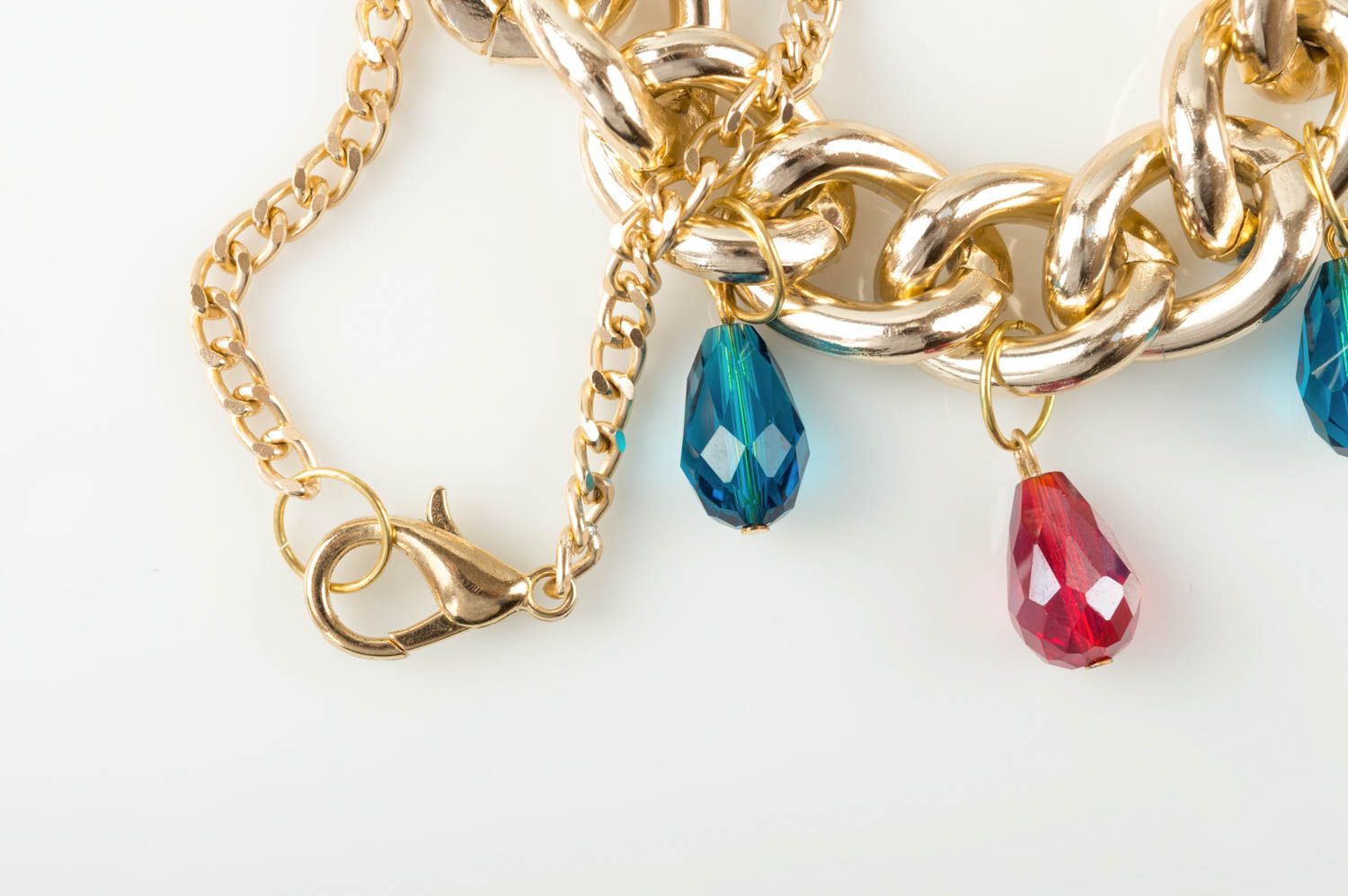 Handmade beautiful pendant stylish female necklace jewelry made of glass photo 4