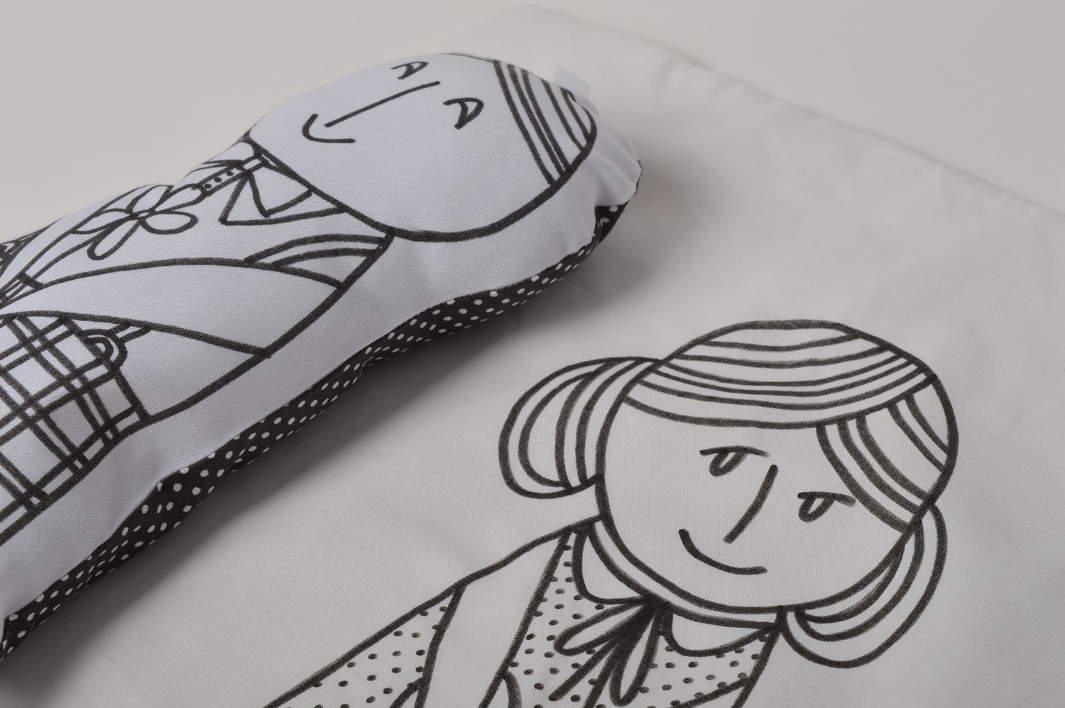 Taie oreiller fait main Literie originale Cadeau femme Coussin design coton photo 3