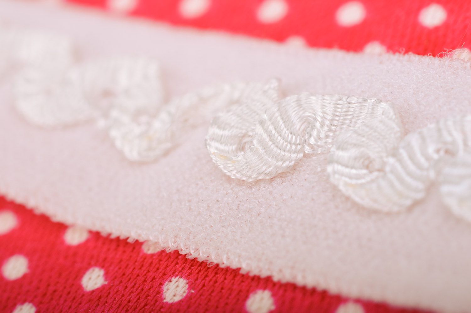 Handmade cute sleep mask sewn of pink polka dot cotton fabric for women photo 4