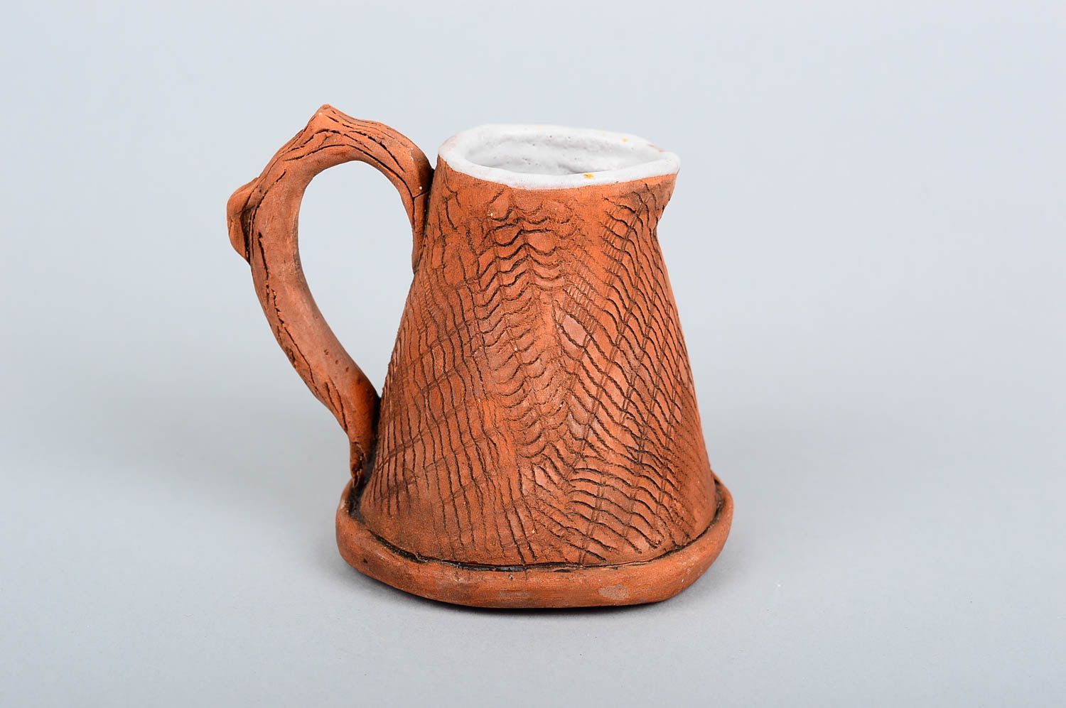 Unusual handmade ceramic cezve pottery works kitchen supplies clay craft photo 1