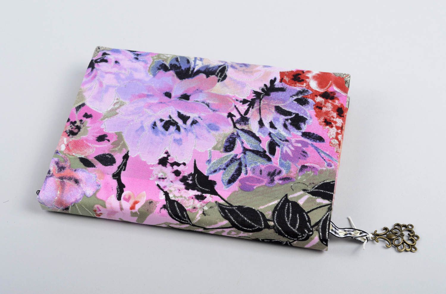 Handmade designer notebook stylish notebook present notebook with floral print photo 1