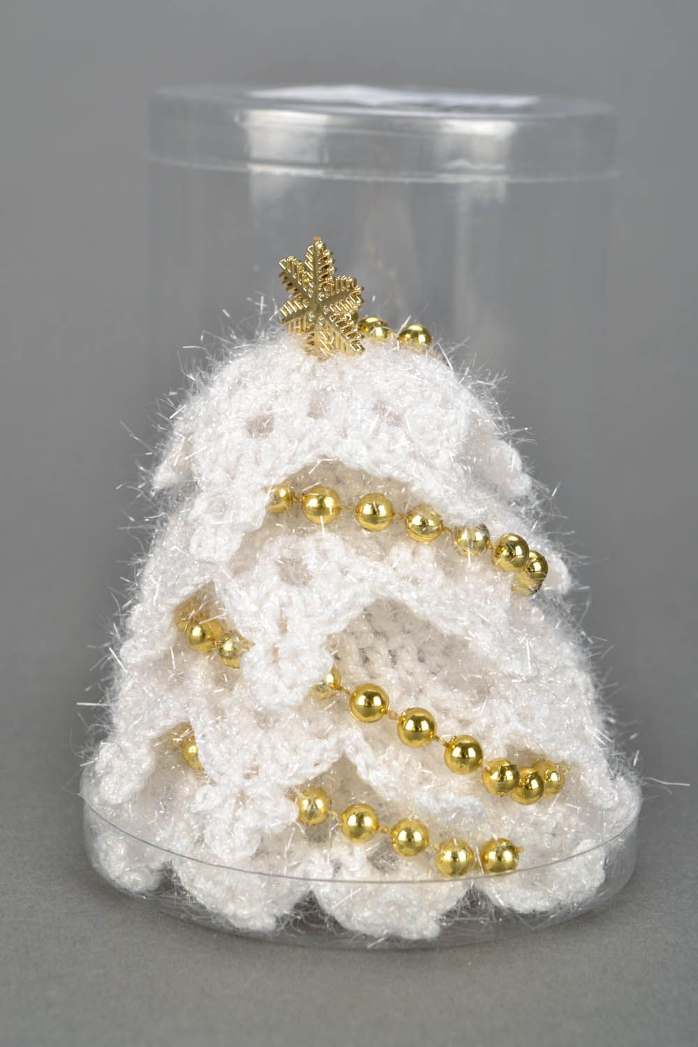 Figurine sapin de Noël tricotée au crochet  photo 3