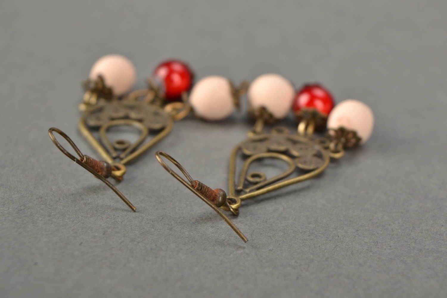 Long earrings with ceramic beads  photo 5