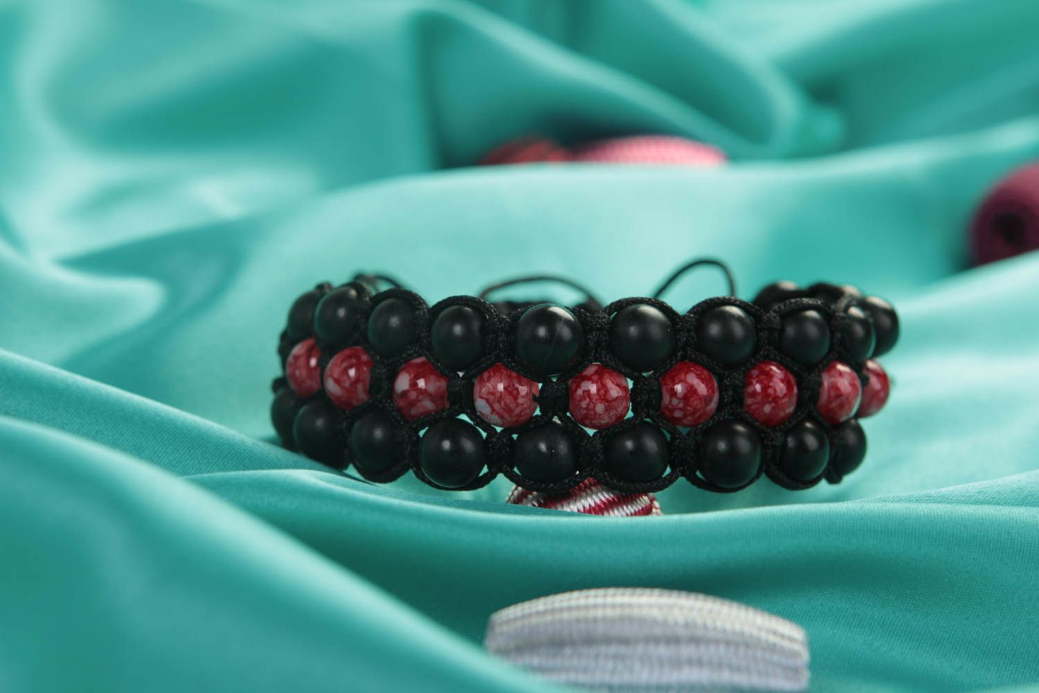 Handmade beads braselet designer dracelet unusual gift braided bracelet photo 2
