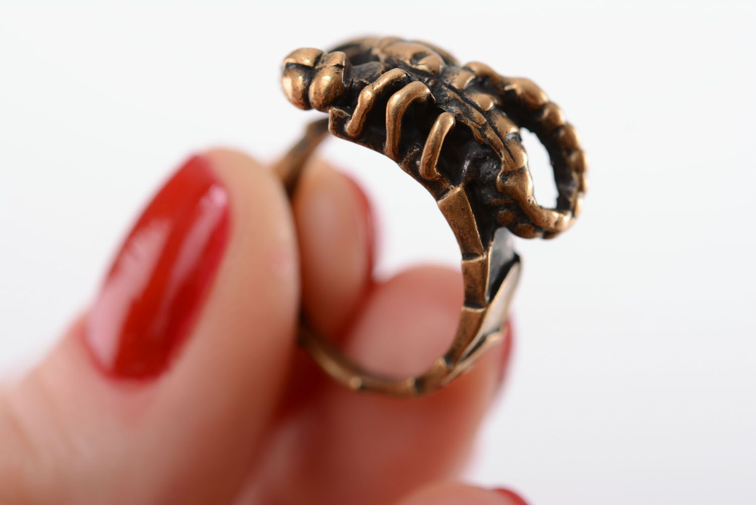 Bronze ring Scorpio photo 4