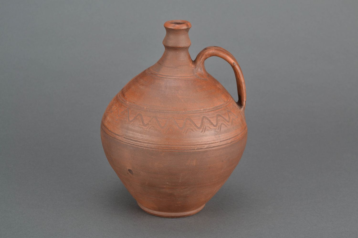100 oz ceramic wine amphora carafe with handle in terracotta file 2,7 lb photo 1