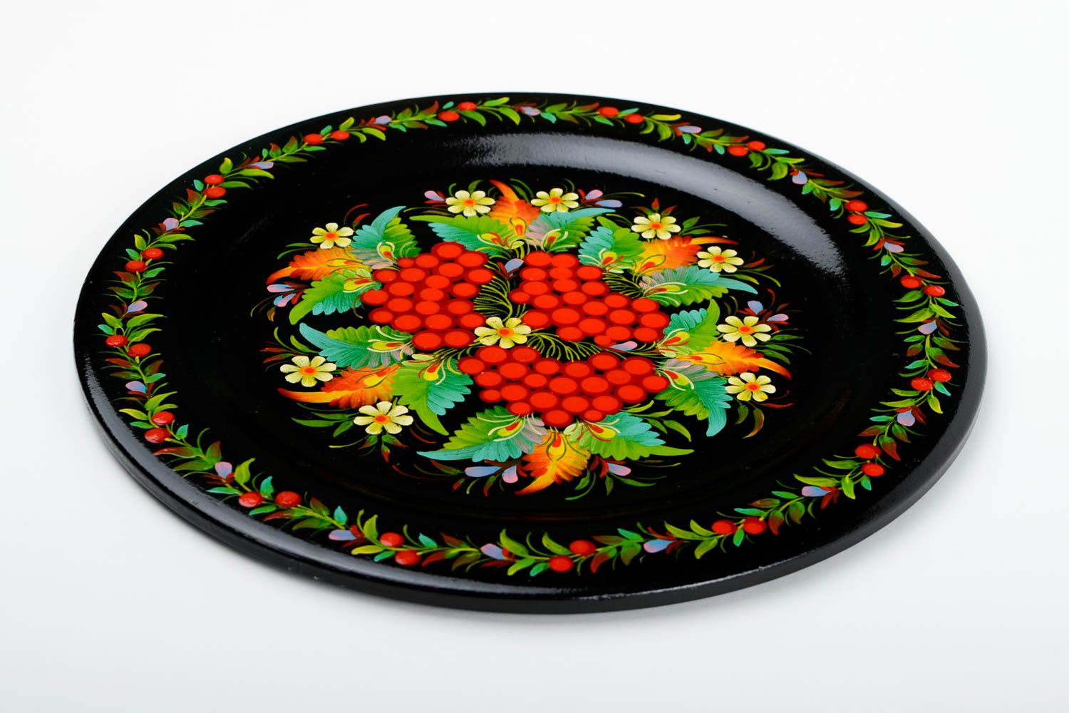 Деревянная посуда ручной работы подарочная тарелка с росписью декор для дома фото 3