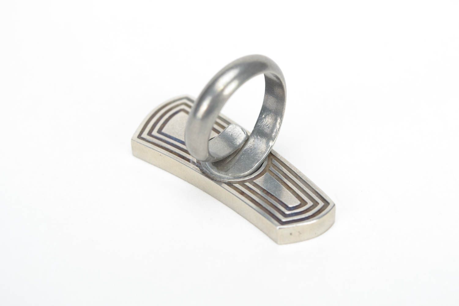 Blank for jewelery creation of unusual shape metal ring handmade bijouterie  photo 3