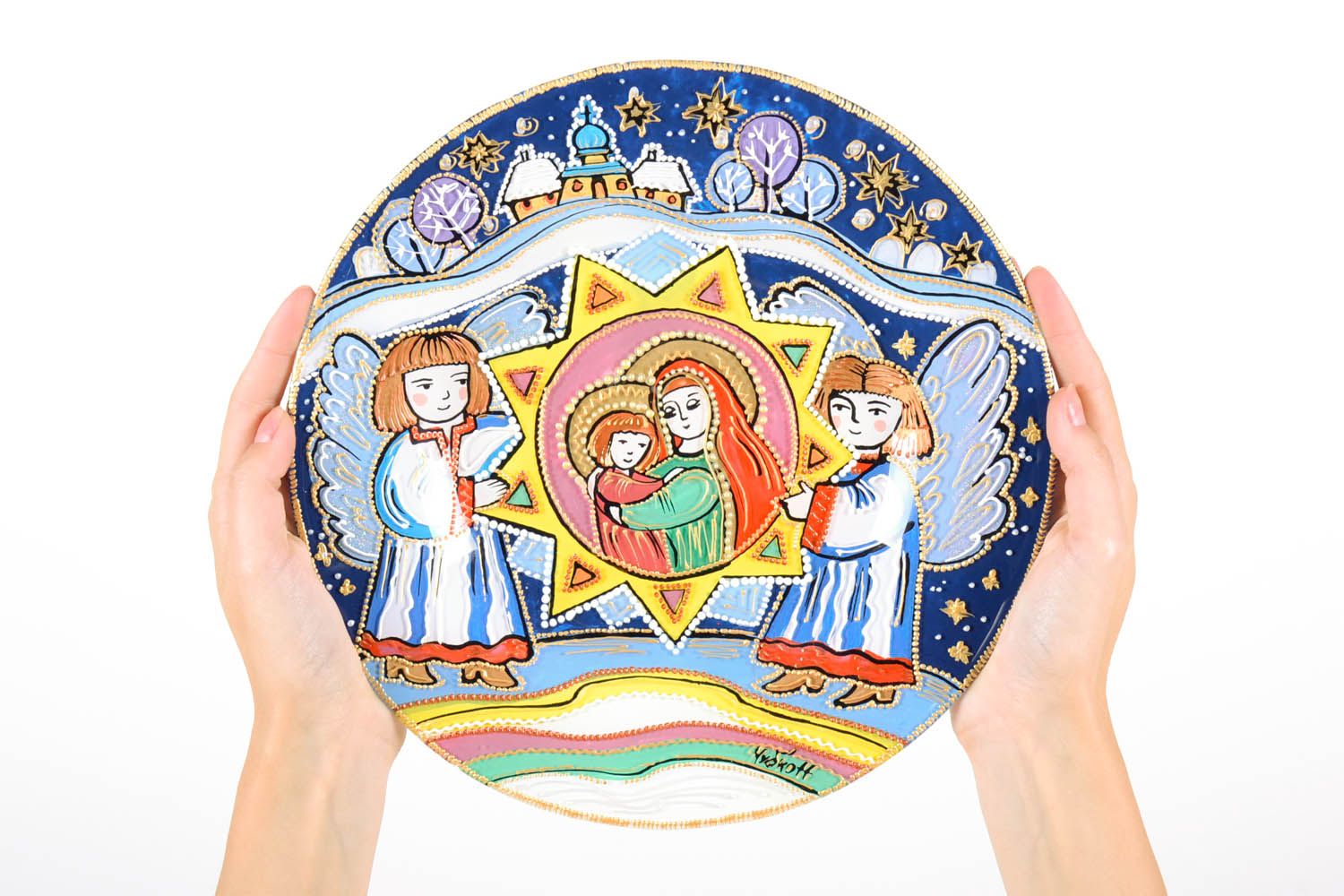 Decorative painted plate Christmas photo 5