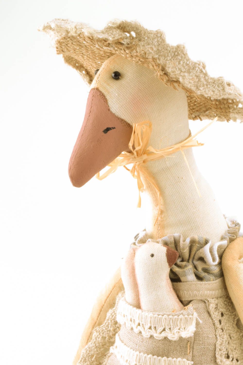 Textil Kuscheltier Ente mit Kindern foto 3
