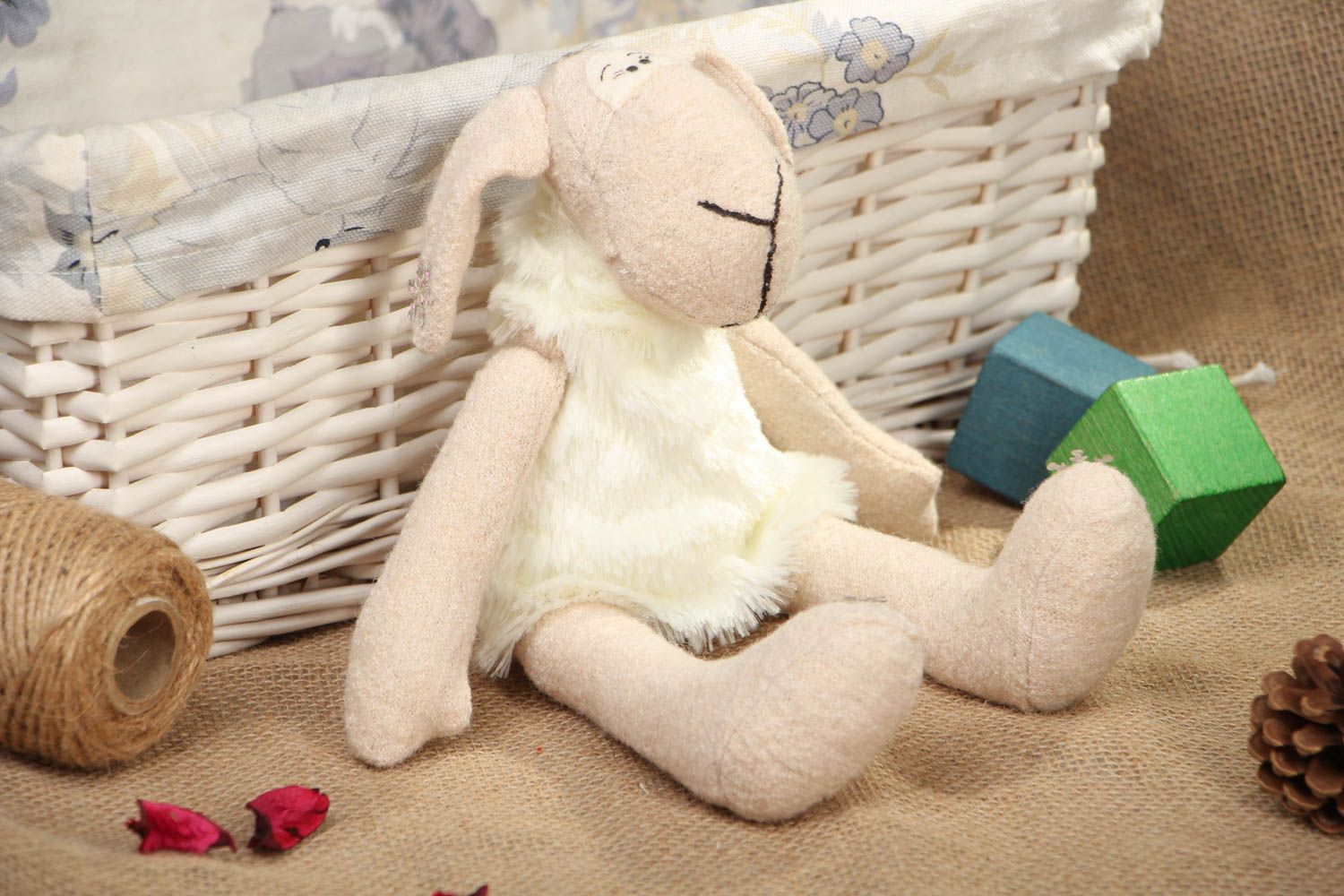 Handmade textile soft toy Sheep photo 5