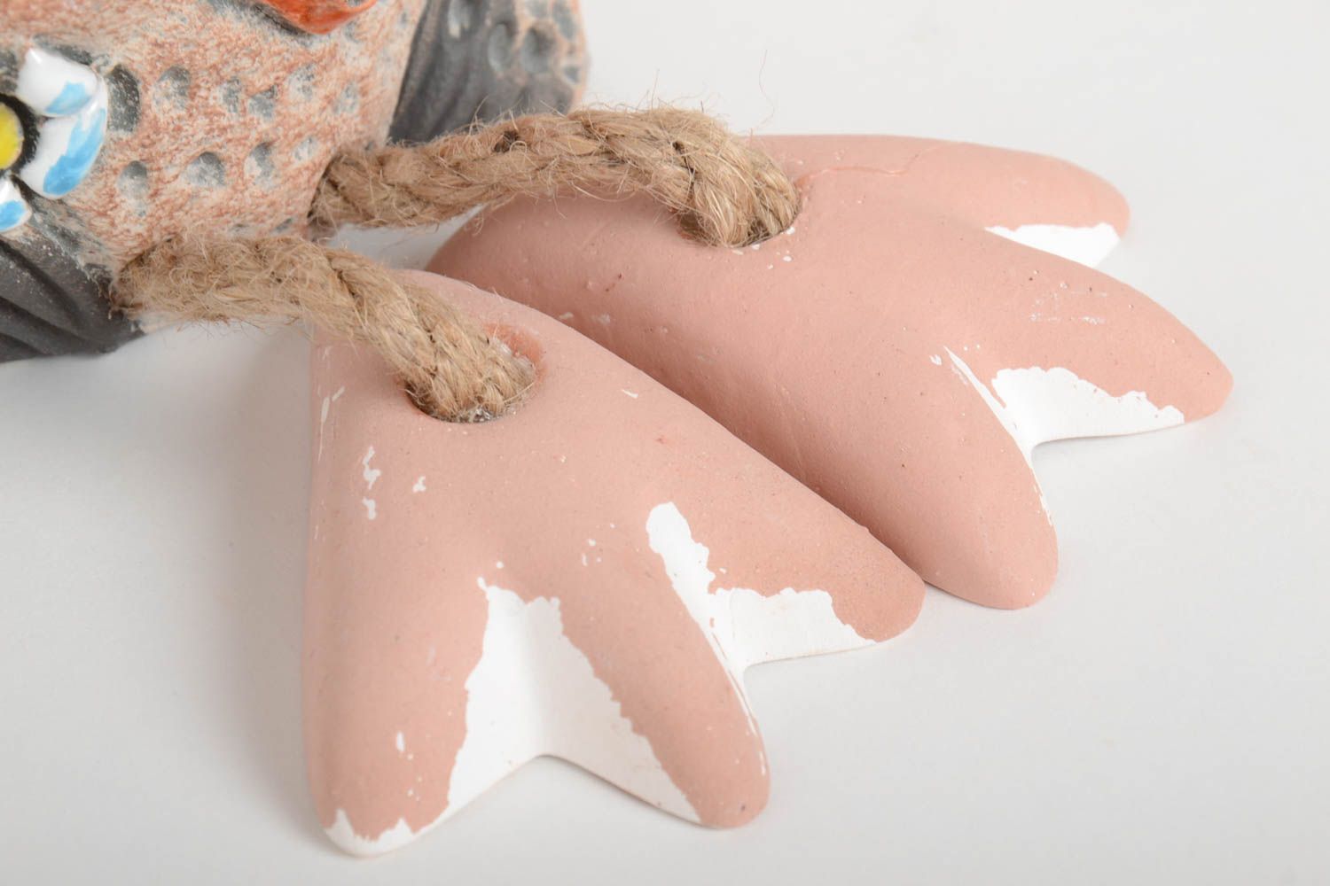 Tirelire hibou faite main Figurine animal en terre cuite Cadeau original photo 4