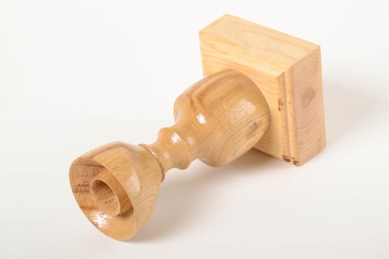 Candelero de madera hecho a mano decoración de hogar soporte para velas foto 4