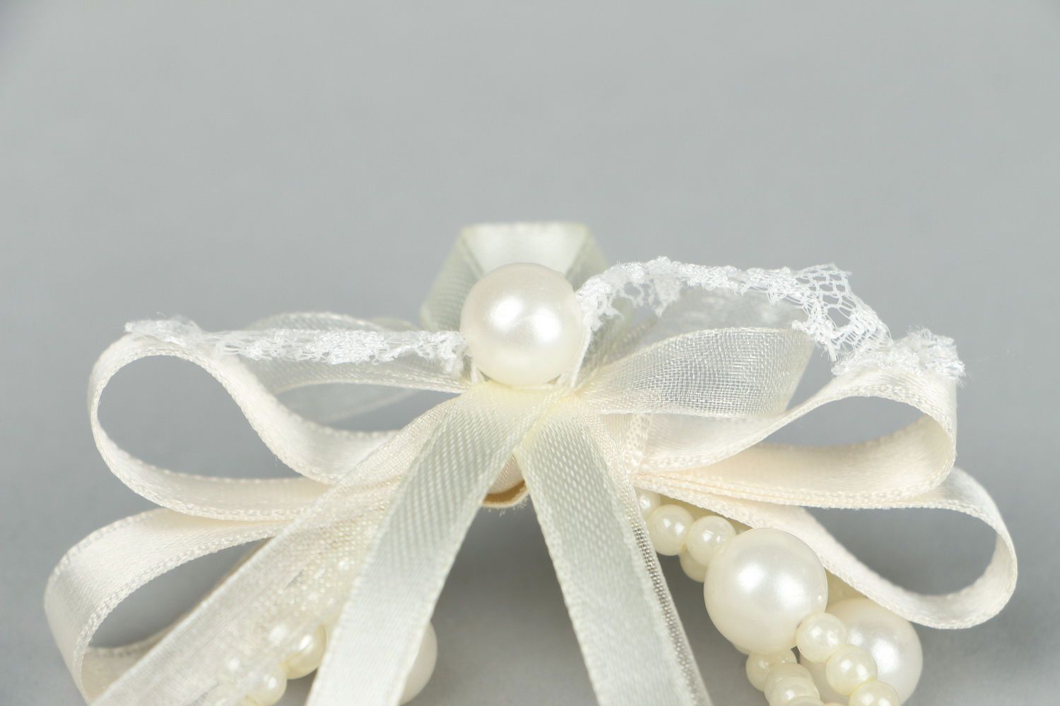 Bracelet de mariée blanc fait main photo 2