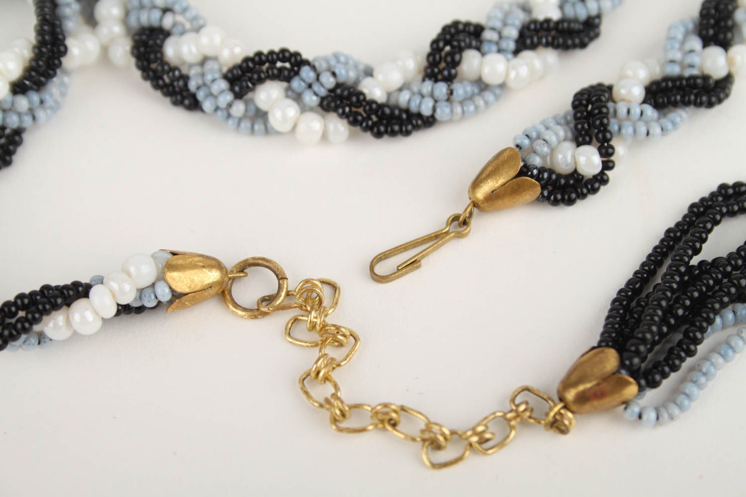 Collier perles de rocaille Bijou fait main tressage design Accessoire femme photo 5