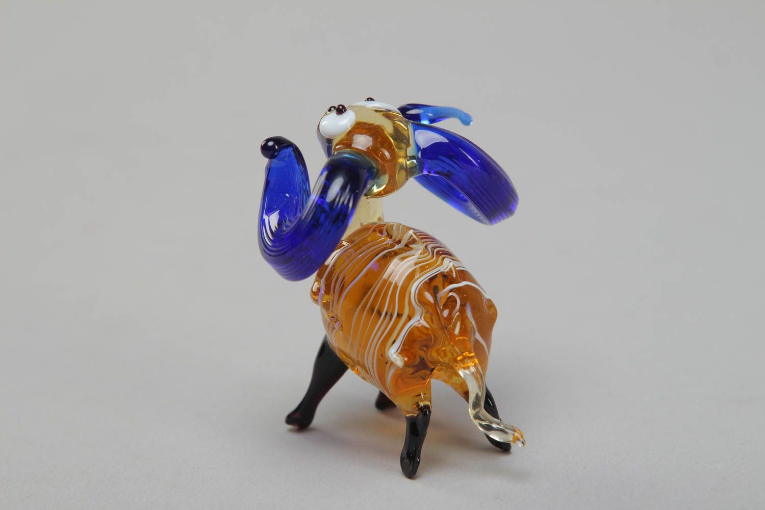 Figurine miniature en verre au chalumeau multicolore faite main Mouton photo 3