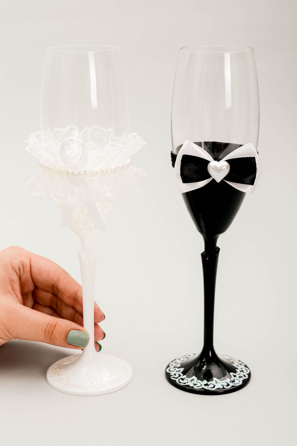 Sektgläser Set handgemachtes Geschirr Champagnergläser Hochzeit Sekt Gläser foto 5