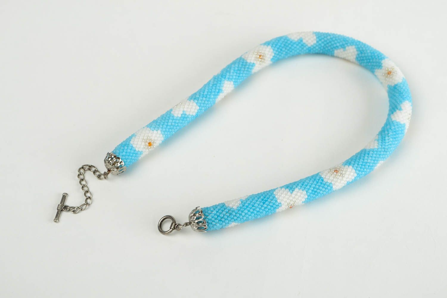 Rocailles Kette handmade Schmuck aus Glasperlen schöne Halskette für Frauen foto 1