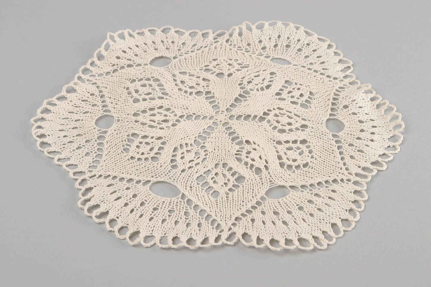 Unique interior decoration knitted napkin cotton designer tablecloth for gift photo 5