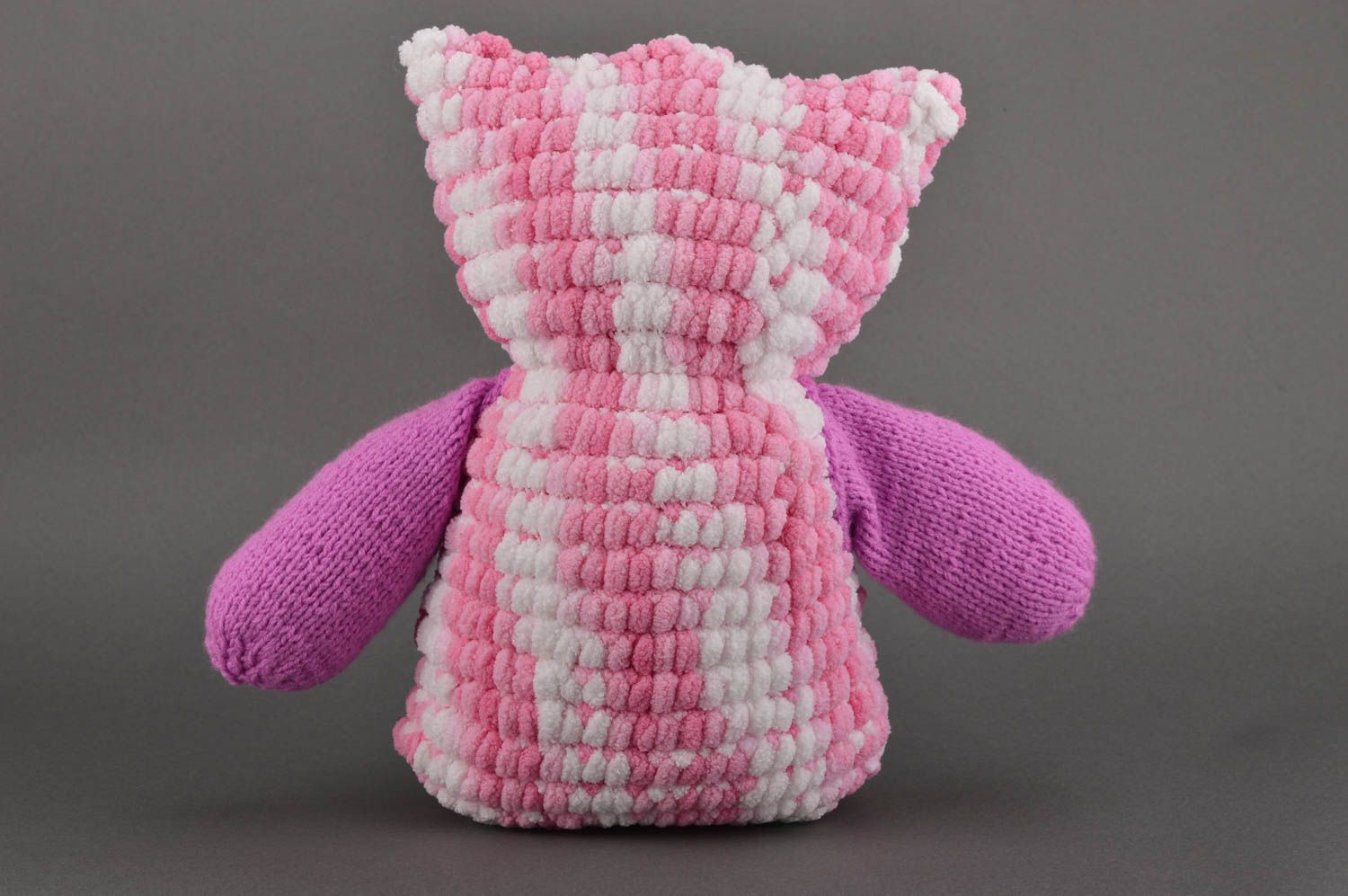 Jouet hibou Peluche faite main Déco maison tricoté au crochet cadeau mignon photo 4