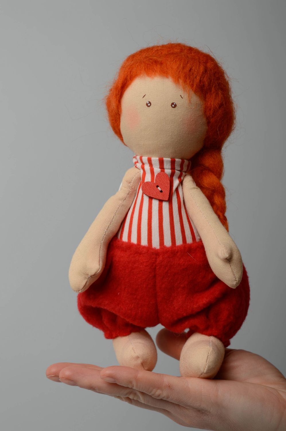 Handmade designer doll Red-haired Girl photo 4