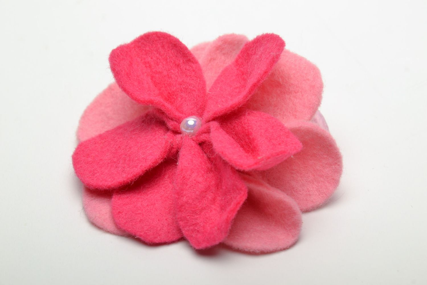 Bright unusual hair tie with pink flower photo 2
