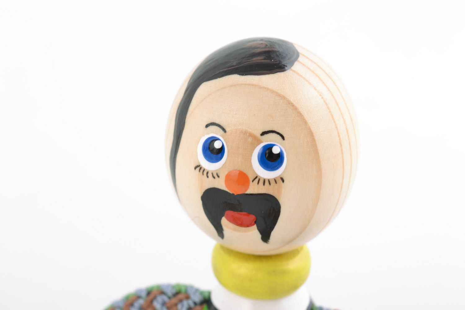 Handmade Spielzeug aus Holz Kosak bemalt öko rein originell hell Geschenk Kinder foto 3