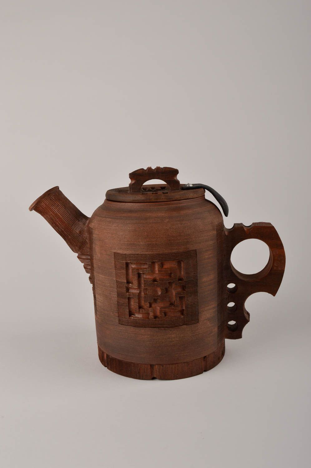 Tee Geschirr handgefertigt Teekanne aus Keramik Küchen Zubehör originell foto 2