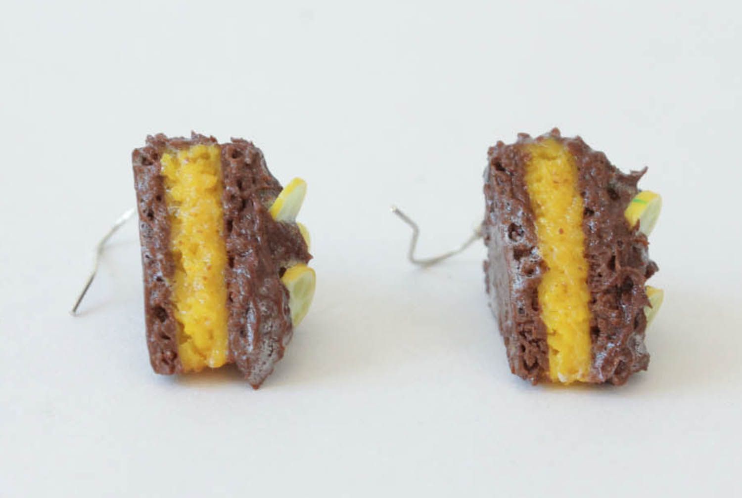 Серьги-подвески Шоколадный пирог фото 2