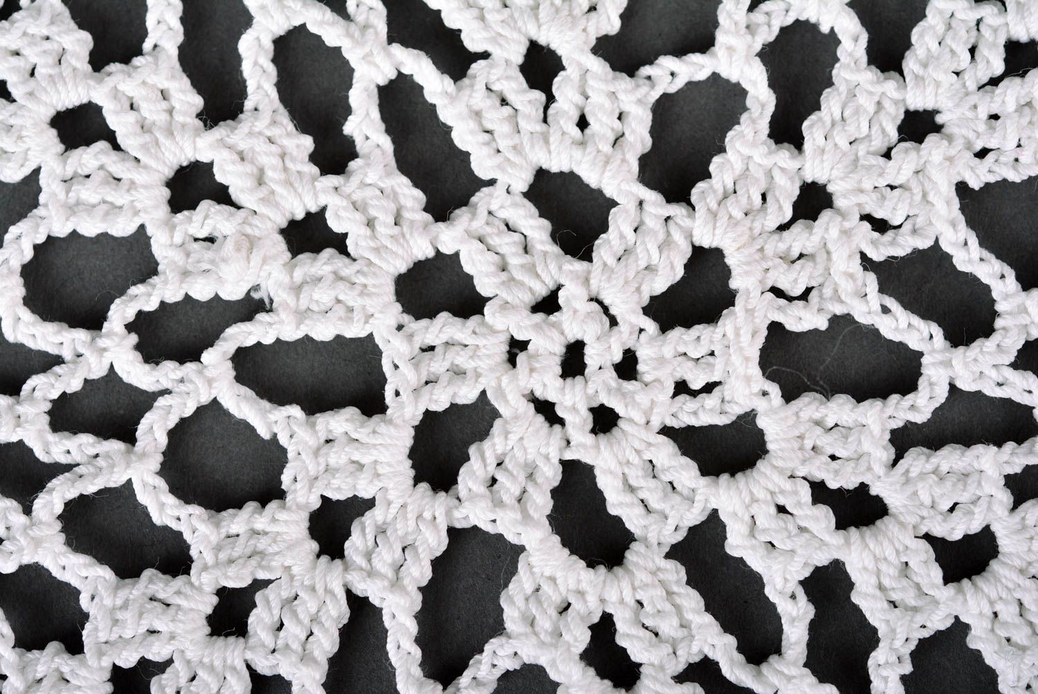Handmade openwork napkin crocheted kitchen textile stylish elegant napkin photo 5