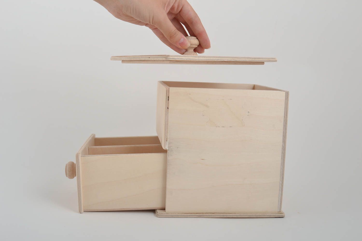 Beautiful handmade wooden blank box DIY wooden craft art supplies gift ideas photo 4
