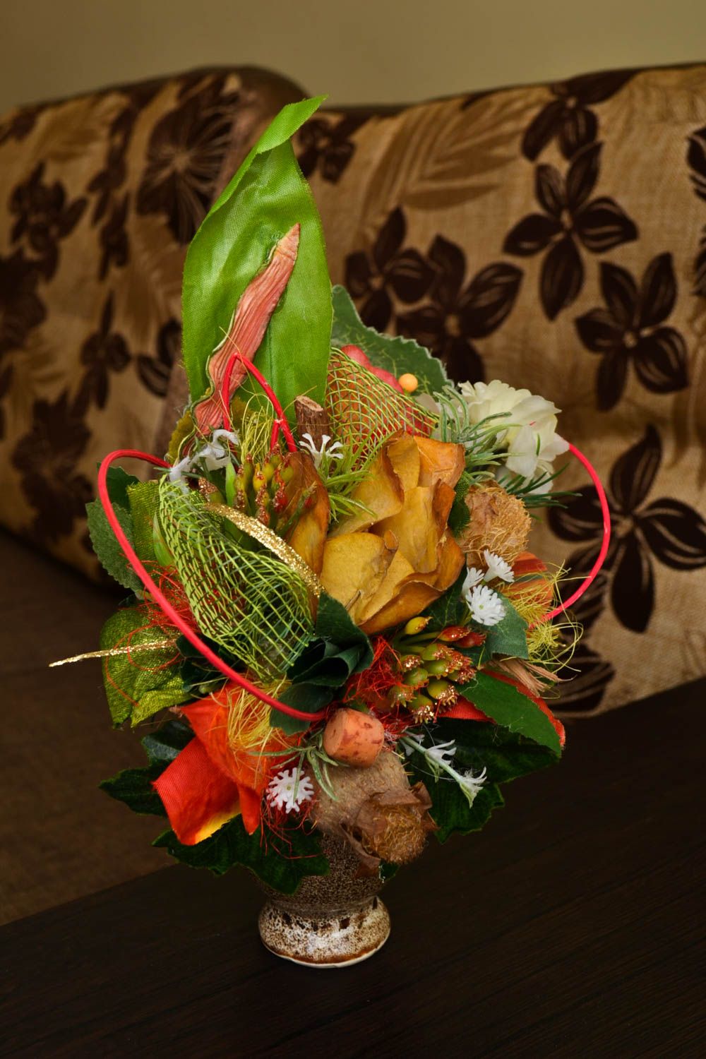 Bouquet artificiale fatto a mano mazzo di fiori decorativo regalo originale foto 1