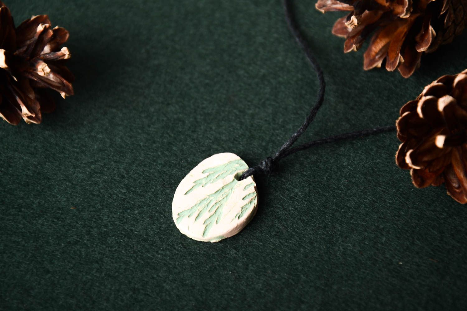 Stylish pendant ceramic neck accessory trendy designer necklace unusual gift photo 1