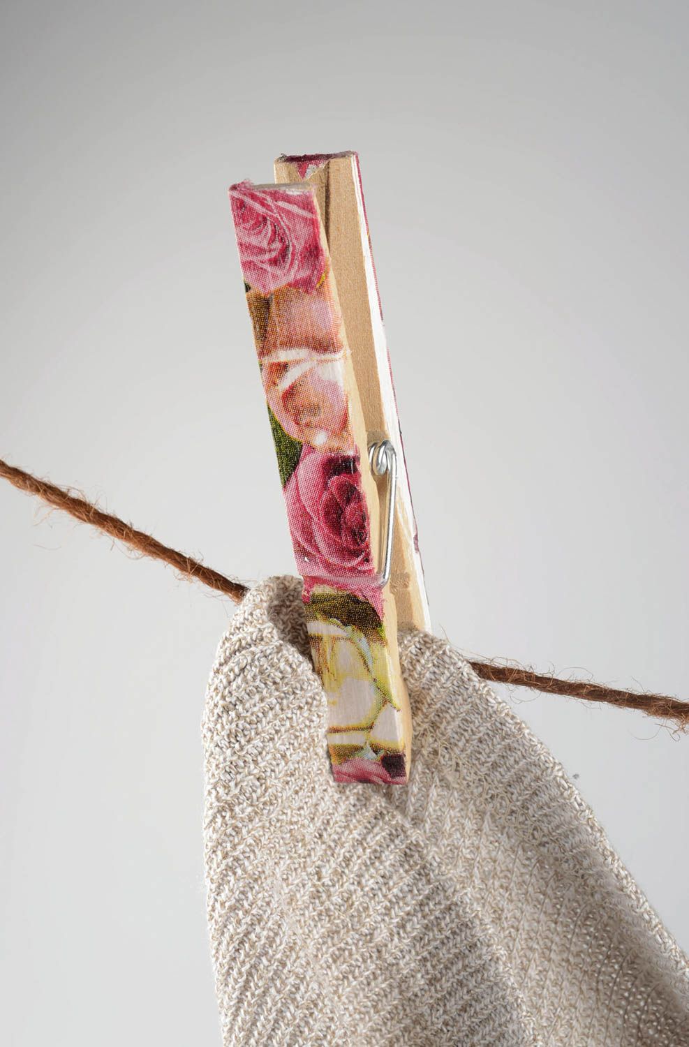 Handmade Wäscheklammern aus Holz Haushalt Zubehör bunte Wäscheklammern Rosen foto 5