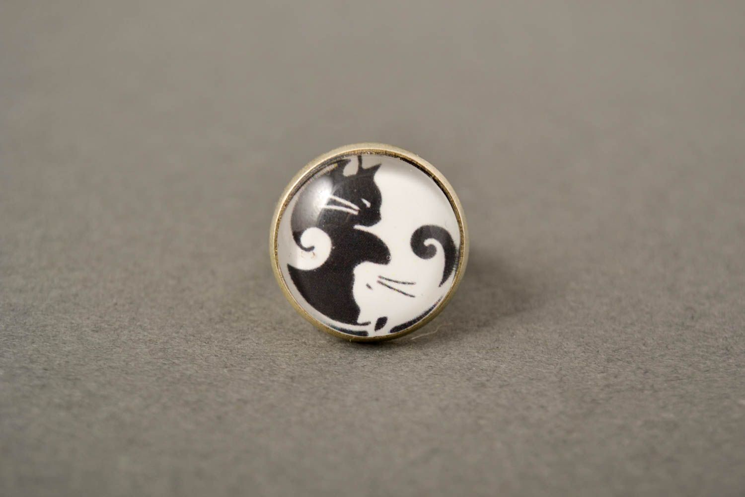 Кольцо ручной работы кольцо из эпоксидной смолы модное кольцо с фотопринтом фото 5