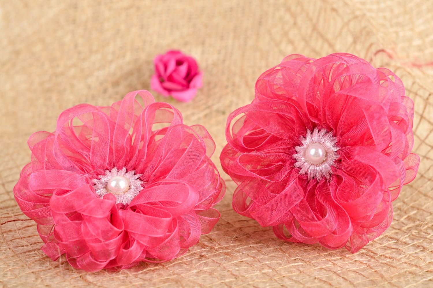 Handmade children scrunchies hair jewelry flower barrettes present for girl photo 1