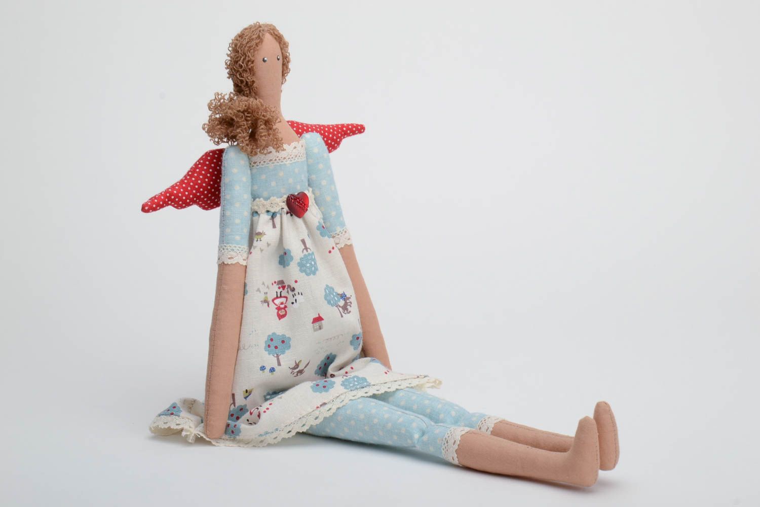 Künstlerische Puppe aus Textil einzigartig ungewöhnlich schön Designer handmade foto 2