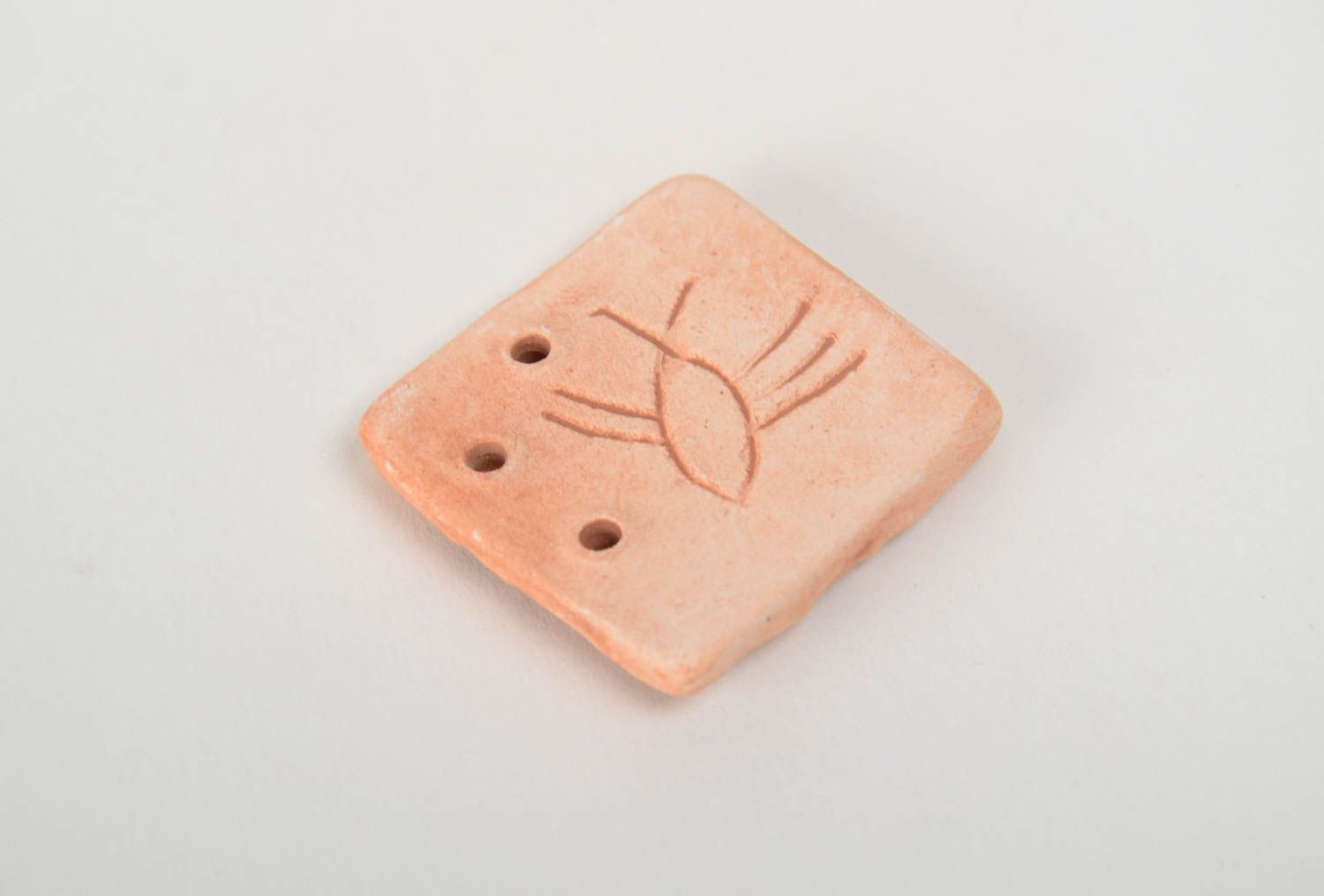 Beautiful handmade square shaped clay craft blank for pendant making DIY photo 3