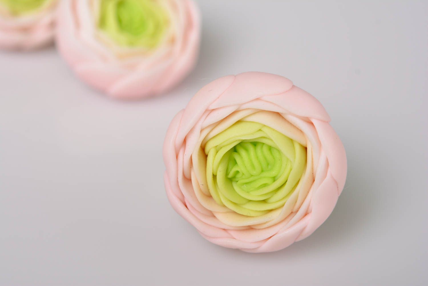 Blumen Ring aus Polymerton handmade schön mit Ranunkel für echte Mode Damen foto 5