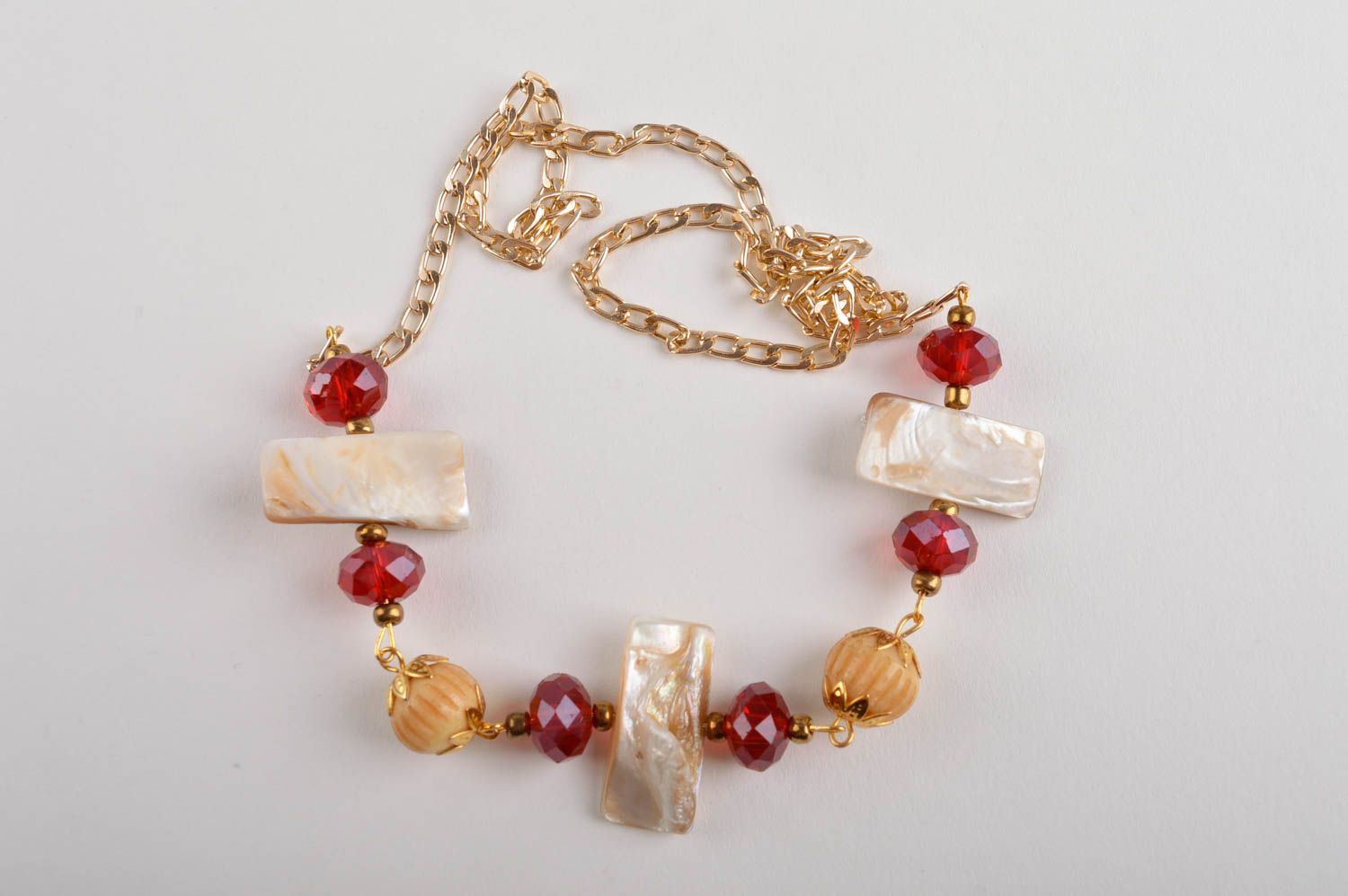 Halskette aus Stein handgemachter Damen Modeschmuck schickes Geschenk für Frau foto 5