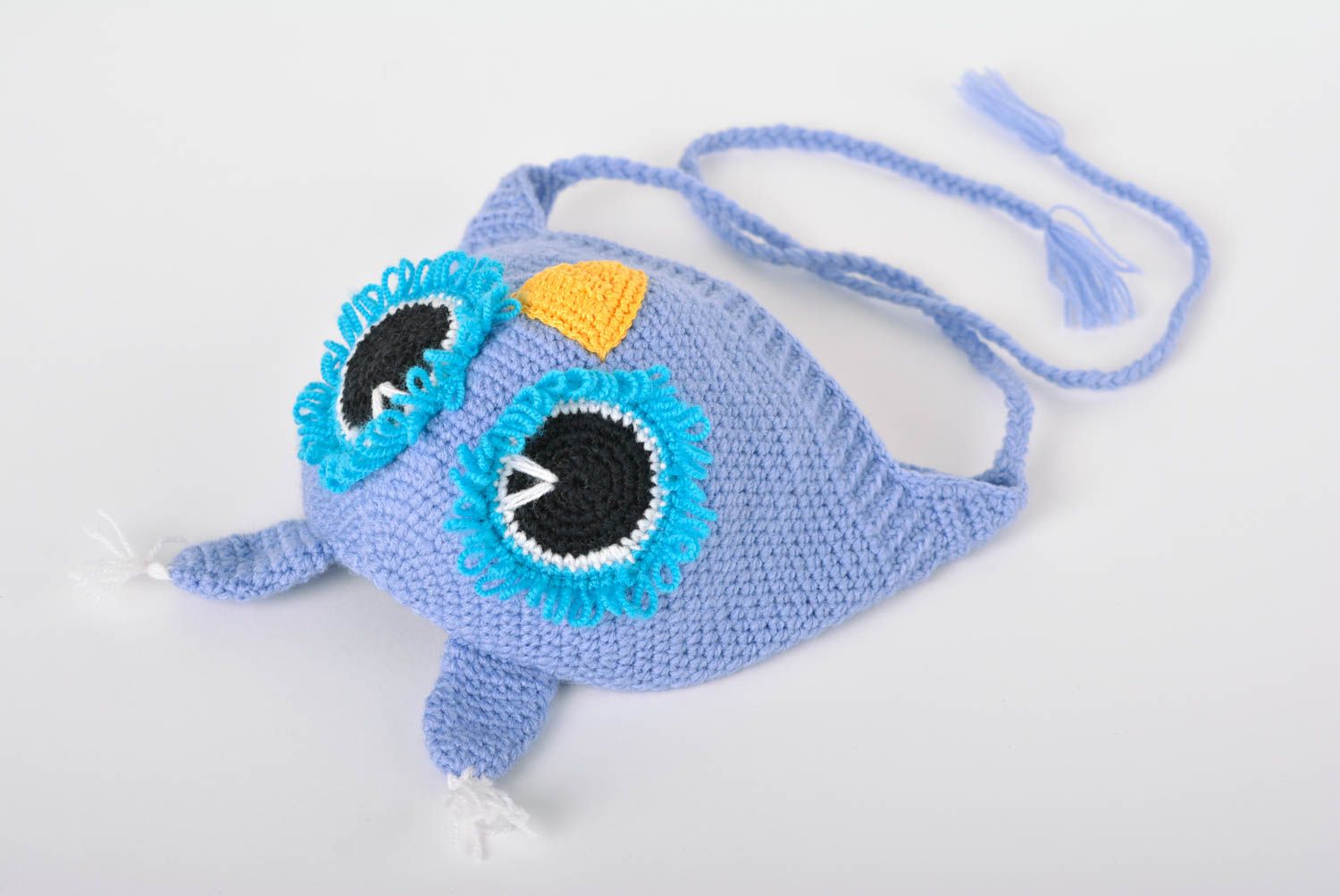 Bonnet hibou fait main Bonnet pour bébé tricoté au crochet Vêtement bébé photo 5
