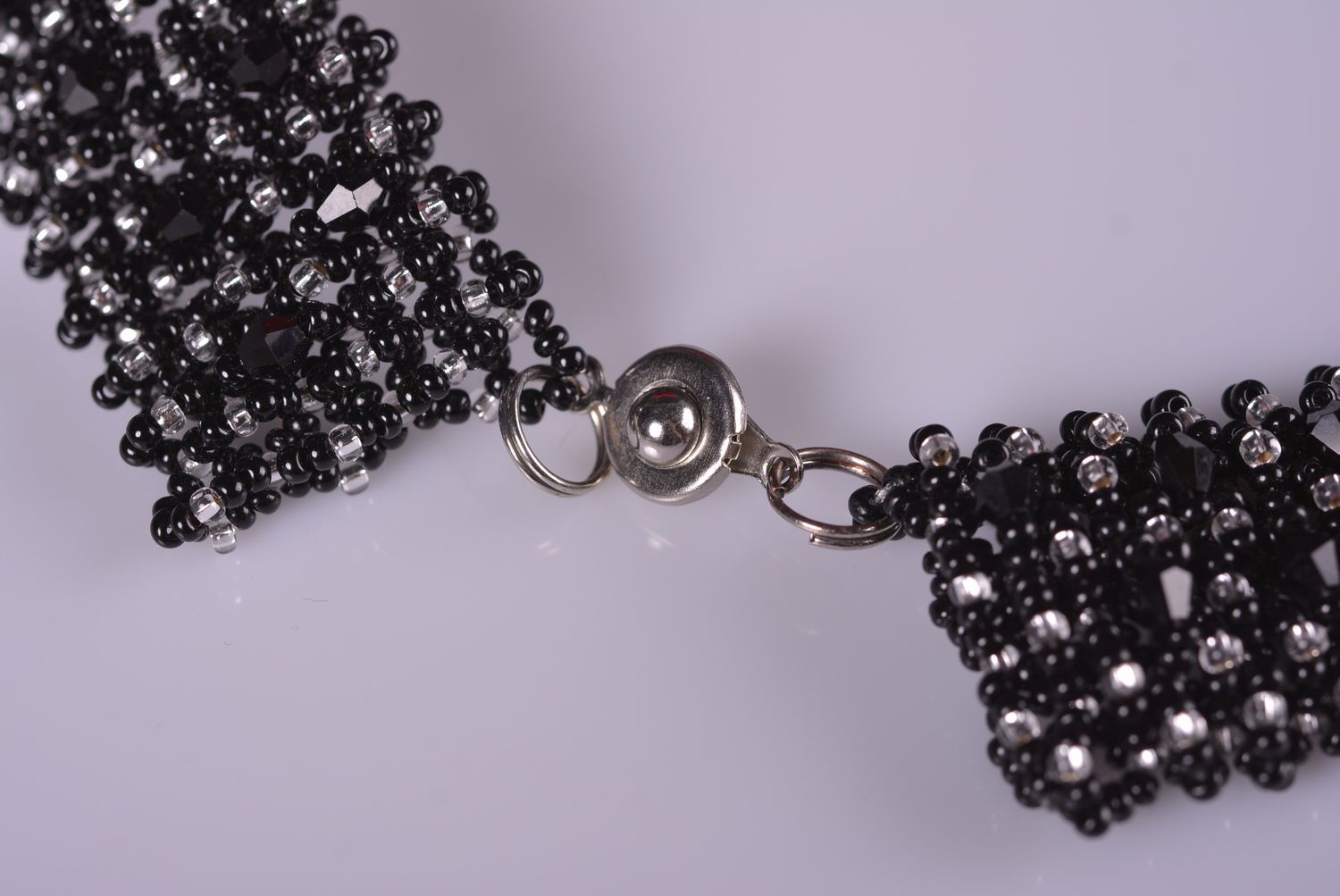 Колье из бисера украшение ручной работы с бусинками ожерелье из бисера Мак фото 4