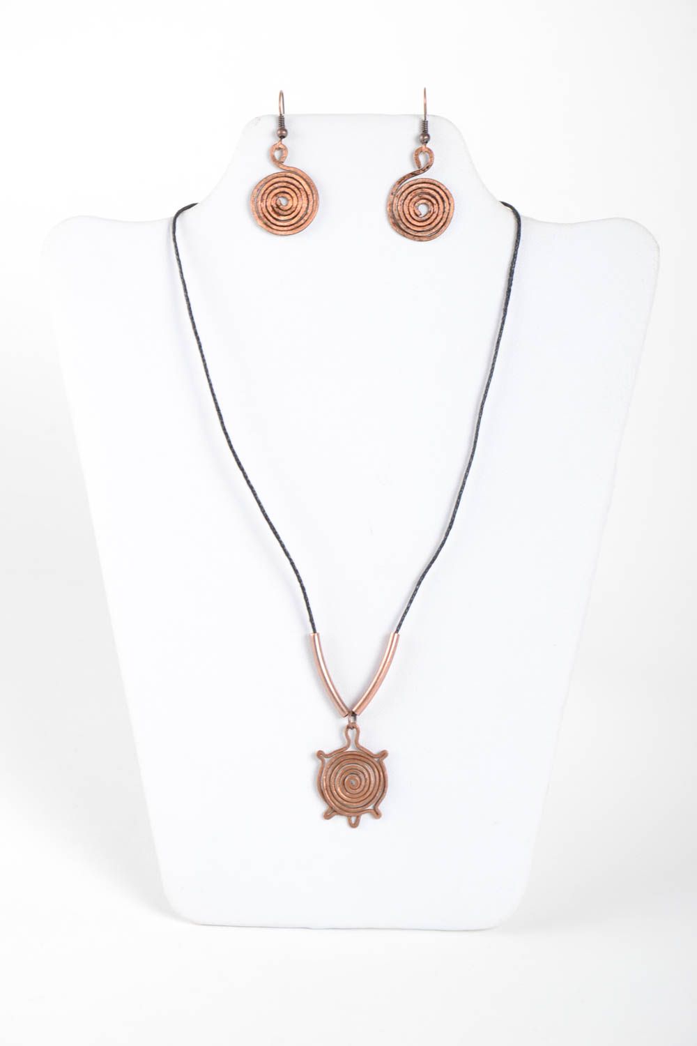 Handmade copper jewelry wire wrap earrings copper pendant copper jewelry photo 2